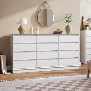 12 Drawer Dressers for Bedroom, Chest of Drawers with Deep Drawers, Large Double Dresser for Closet with Wide Top, Horizontal Wooden Dresser - 1 of 4