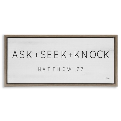 Stupell Industries Ask Seek Knock Minimal Scripture, 31" x 14"