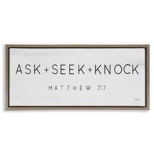 Stupell Industries Ask Seek Knock Minimal Scripture, 31" x 14" - 1 of 4