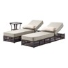 Buenhomino Patio Lounge Chair Set - Outdoor Wicker Chaise Lounge with Adjustable Backrest & Side Table, 5-inch Thick Cushion for Backyard, Poolside - 2 of 4