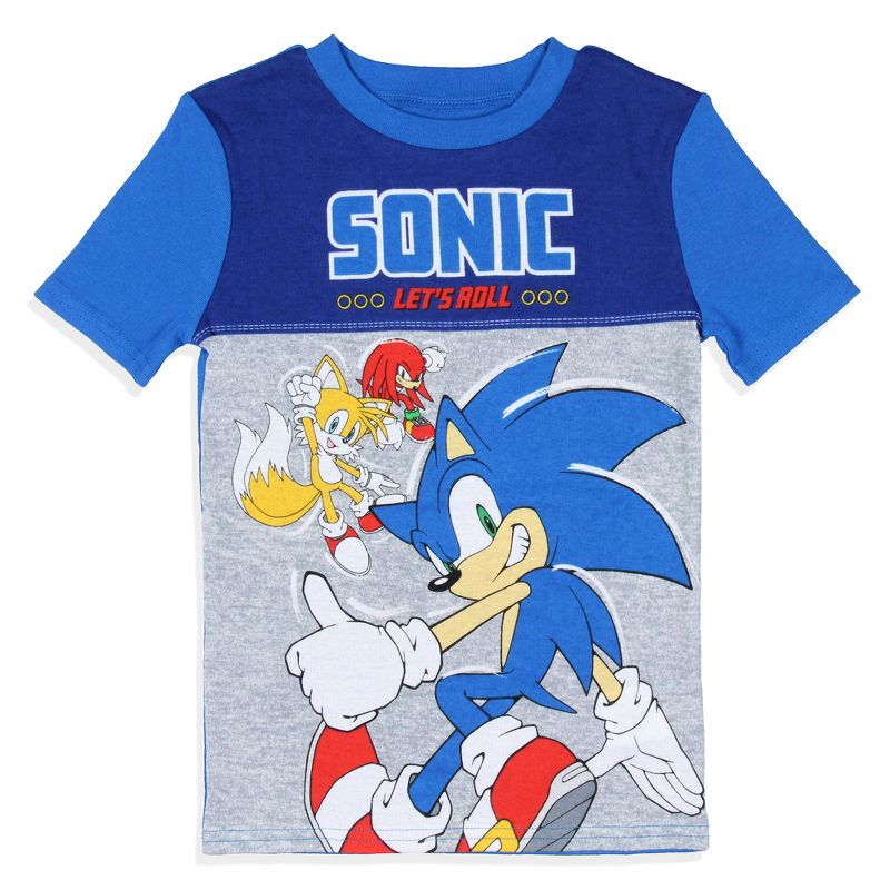 Sonic The Hedgehog Let's Roll Video Game Kids Cotton Pajama Set, 3 of 6