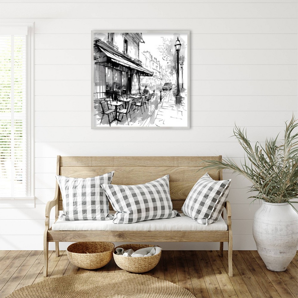 Photos - Other Decoration Amanti Art 33"x33" Paris Cafe I by Walker Noble Wood Framed Wall Art Print