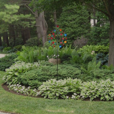 89" Multi-Color Iron Kaleidoscopic Kinetic Garden Stake
