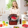 OPUX Double Decker Lunch Box Men Women, Insulated Leakproof Cooler Bag Adult Work, Dual Compartment Pail Tote Boys Girls Kids - 4 of 4