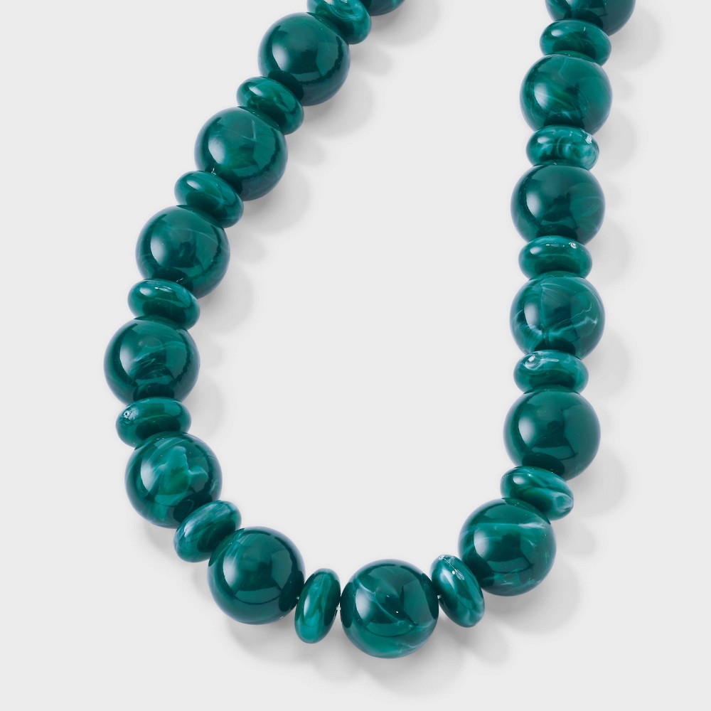 Chunky Beaded Necklace - A New Day™ Teal