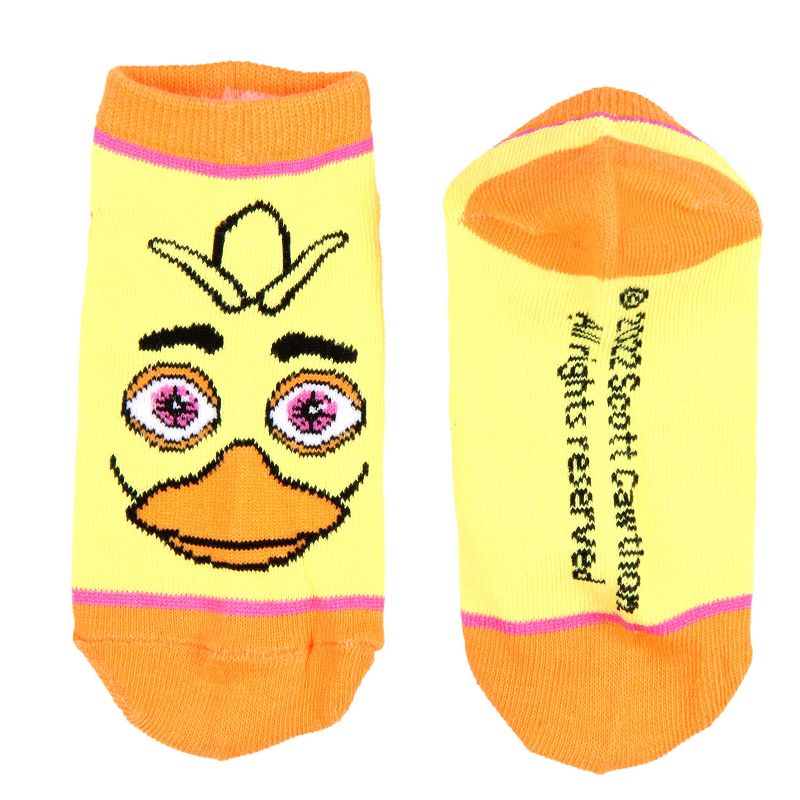 Five Nights at Freddy's Kids Character Designs No-Shoe Ankle Socks 4 Pairs, 10-4 Multicoloured, 4 of 7
