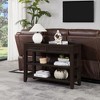 42"Console Table with Two Open Shelves, Pine Solid Wood Frame and Legs for Living Room - 4 of 4