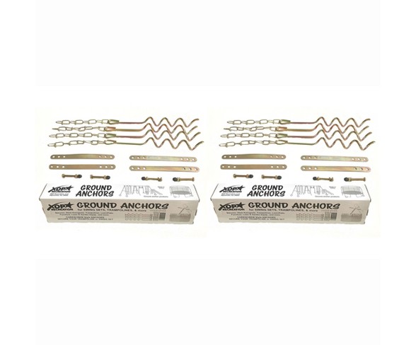 Xdp Recreation Swing Set Trampoline & Patio Metal Ground Anchor Kit (2 Pack)