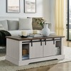 PAGED Modern Coffee Table with Storage and Sliding Wood Door,41.3" Center Table with Adjustable Shelves for Living Room - 2 of 4