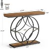 Tribesigns 47"Console Table,2-Tier Sofa Table with Geometric Metal Frame, Narrow Entryway Tables with Storage Shelf for Living Room, Rustic Brown - 2 of 4