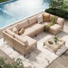 Cesicia 7-Piece Gray Sofa Set, Garden Patio Wicker Sectional Sofa Set with Coffee Table for Backyard, Balcony - 4 of 4