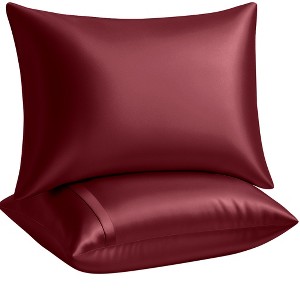 BLISSFORD Satin Pillowcase with Zipper, Satin Pillow Cases 2 Pack, Silk Pillow Cover - 1 of 4