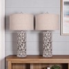 HomeRoots Set of Two 30" Silver Coastal Starfish Table Lamps With Beige Drum Shades - 2 of 4