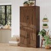 COZONY Tall Kitchen Pantry Cabinet, Farmhouse 4 Barn Door Storage Adjustable Shelves for Dining Room Living Room Apartment - 2 of 4