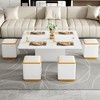 LIVAREEmlen Coffee Table with 4 Storage Stools, Modern Space Saving Center Table with Foldable Top, Multi-Functional Adjustable Table for Living Room - 4 of 4