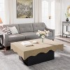 Hommoo Farmhouse Rectangular Coffee Table Natural - 4 of 4