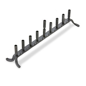 tag Black Hand Forged Iron Artisan Menorah, 17.0L x 3.0W x 5.0H inches - 1 of 2