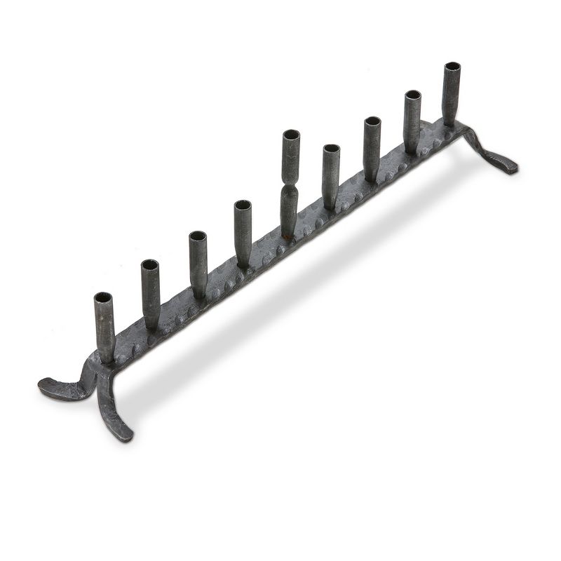 tag Black Hand Forged Iron Artisan Menorah, 17.0L x 3.0W x 5.0H inches, 1 of 3