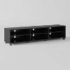 CorLiving Holywood TV Stand for TVs up to 85" Black: Modern Console with Open Storage, Laminated Surface - 3 of 4