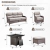 Gymojoy Outdoor Fire Pit Table with Sofa Swivel Chair 6-inch Thick Cushion Furniture Set - 2 of 4