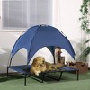 PawHut Elevated Portable Dog Cot Pet Bed with UV Protection Canopy Shade, 48 inch, Dark Blue - 2 of 4