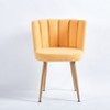 Zeus & Ruta Modern Dining Chair Set Of 2 with Iron Tube Wood Color Legs, Shorthair Cushions and Comfortable Backrest, Yellow - 4 of 4