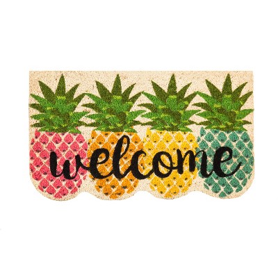 Evergreen Colorful Pineapples Shaped Coir Mat