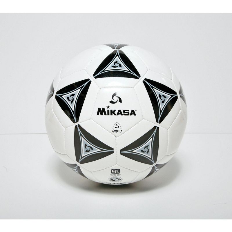 Mikasa Size 5 Deluxe Cushioned Soccer Ball, Ages 12 and Up, 27 Inch Diameter, White/Black, 1 of 3