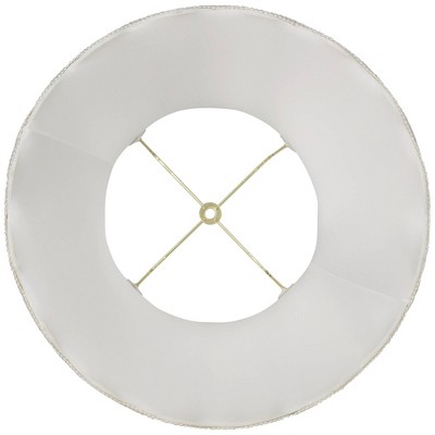 Medium Scallop Bell Lamp Shade in Creme Polyester with Bronze Finish