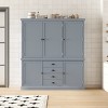 Kitchen Pantry Cabinet with Drawers and Adjustable Shelves, Wooden Storage Cupboard with Doors for Dining Room or Kitchen-The Pop Home - 3 of 4