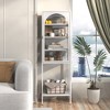 VYNXARIA Metal Glass Door Display Storage Cabinet - 5-Tier Cube Bookshelf with 3 Adjustable Shelves for Versatile Storage - 2 of 4