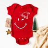SmileyWorld Santa Hat Outline - Baby Short Sleeve Graphic Bodysuit - 3 of 4