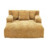 NicBex Modern Lazy Sofa Chair with Armrests and 3 Pillows, Comfy Chenille Sofa Bed with Side Pocket for Living Room, Yellow - 2 of 4