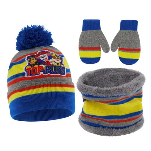 Paw Patrol Boys Winter Hat Scarf Mittens Set Toddlers Ages 2 4 gray Target