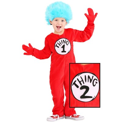 HalloweenCostumes.com 2T   Dr. Seuss Thing 1 & Thing 2 Deluxe Costume Toddler., Red/White/Blue