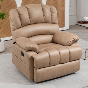 Upholstered Manual Recliner Sofa Chair,Extra Wide Recliner,Recliner Chairfor Living Room,Bedroom,Lounge,Apartment-Cuddlewood - 1 of 4