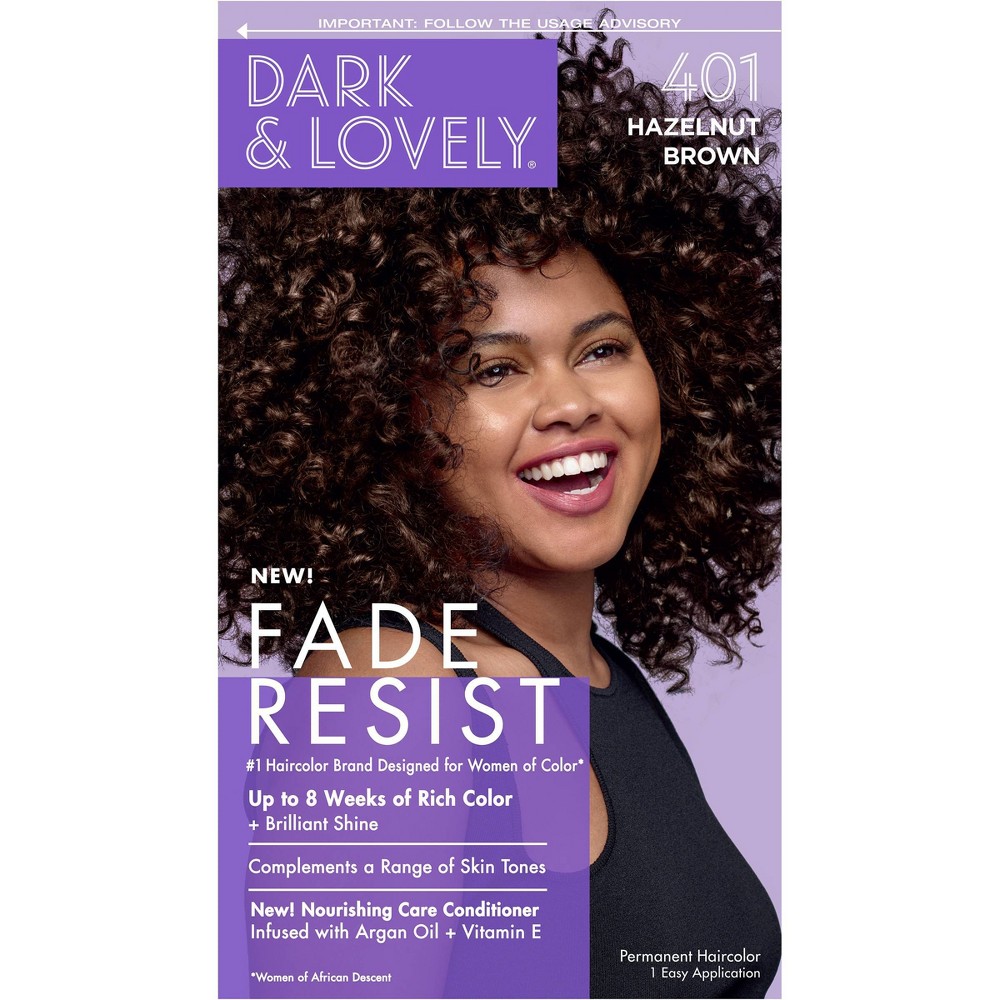 Photos - Hair Dye Dark and Lovely Fade Resist Permanent Hair Color - 401 Hazelnut Brown