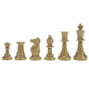 WE Games Color Bright Plastic Staunton Tournament Chess Pieces with 3.75 in. King - Half Chess Set of Chess Pieces Only, Gold - 1 of 4