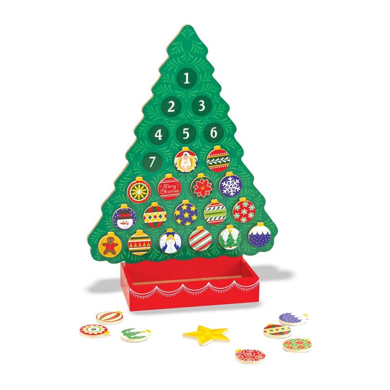 Melissa &#38; Doug Wooden Advent Calendar - Magnetic Christmas Tree, 25 Magnets, 1 of 15