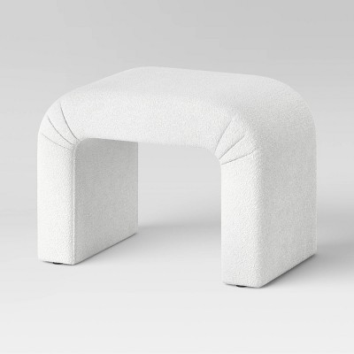 Cicely Waterfall Ottoman Cream Boucle - Threshold™: Upholstered Footrest, No Assembly Required