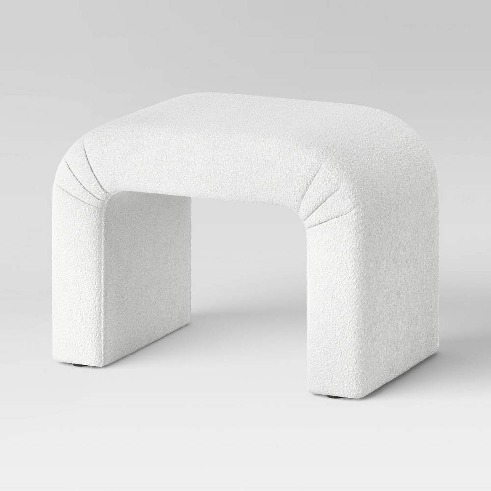 Photos - Pouffe / Bench Cicely Waterfall Ottoman Cream Boucle - Threshold™