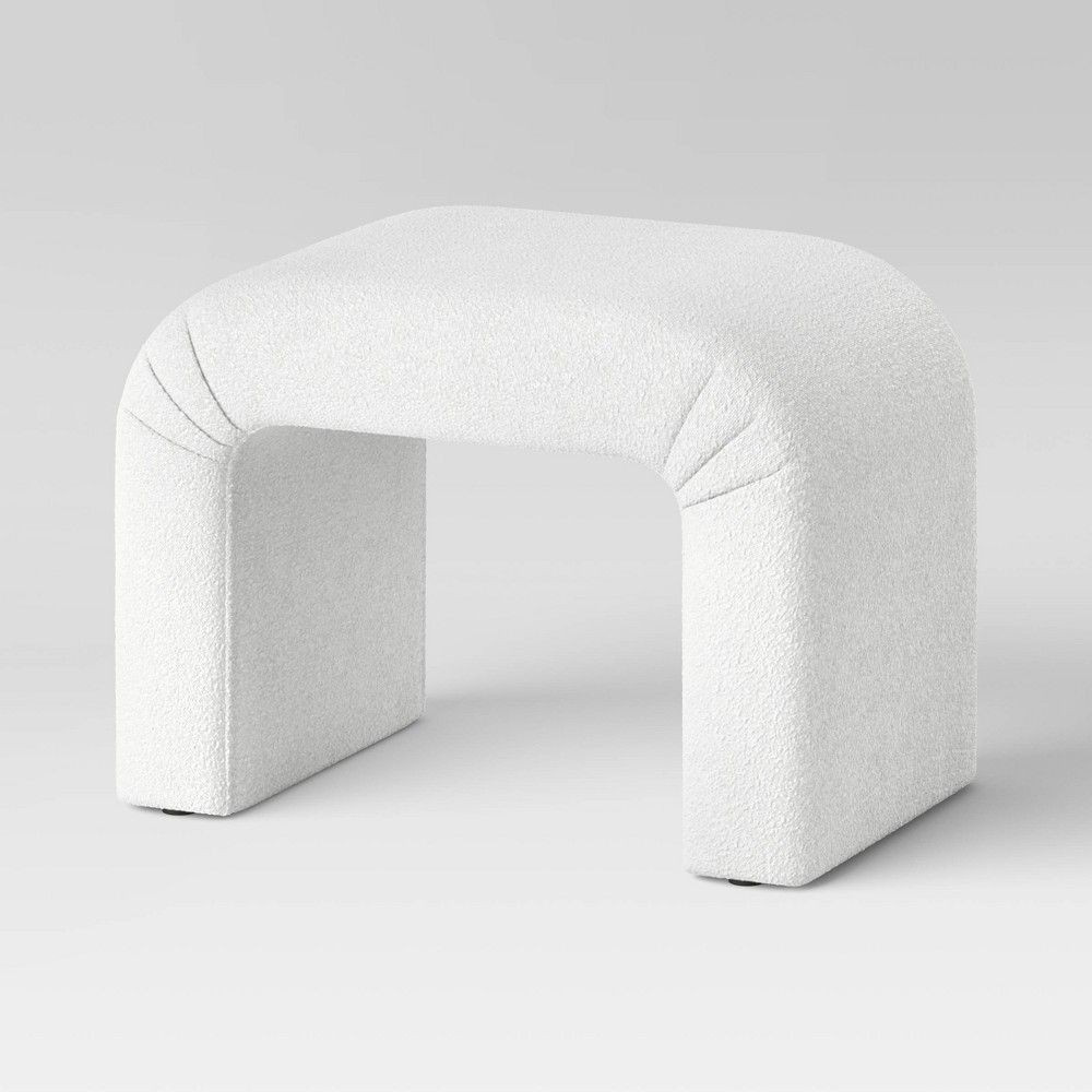 Cicely Waterfall Ottoman Cream Boucle - Threshold™: Upholstered Footrest, No Assembly Required