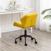 PAGED Adjustable Height Office Chair, Modern Swivel Vanity Chair with Wheels and Metal Base, Armless Computer Chair for Office - 3 of 4