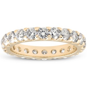Pompeii3 2Ct Diamond Eternity Ring 10k Yellow Gold U Prong Stackable Wedding Band - 1 of 4