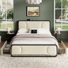 WOWLIVE Full/Queen/King Platform Bed with 2 Storage Drawers, Modern Bed Frame with Charging Station - 2 of 4