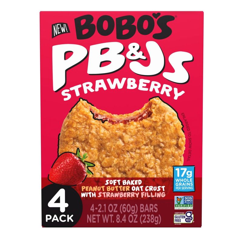 Bobo&#39;s PB&#38;Js Strawberry Oat Bars - 8.4oz/4ct, 1 of 10