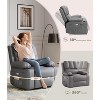 Faux Leather Swivel Rocking Recliner for Adults with Remote Control, Cup Holders, Lounge Chair for Living Room, Bedroom, Nursery - 4 of 4