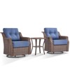 Buenhomino 3 Pieces Patio Furniture Set with 6-inch Thick Cushion, Outdoor High Back Swivel Rocker Patio Chairs, 3PCS Wicker Conversation Set - 2 of 4
