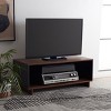 Merrick Media Stand - MED9302 - Walnut/Black - Safavieh - 2 of 4