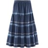 Collections Etc Stylish Denim Smocked Tiered Bleached Details Elasticized Waist Skirt - 2 of 4